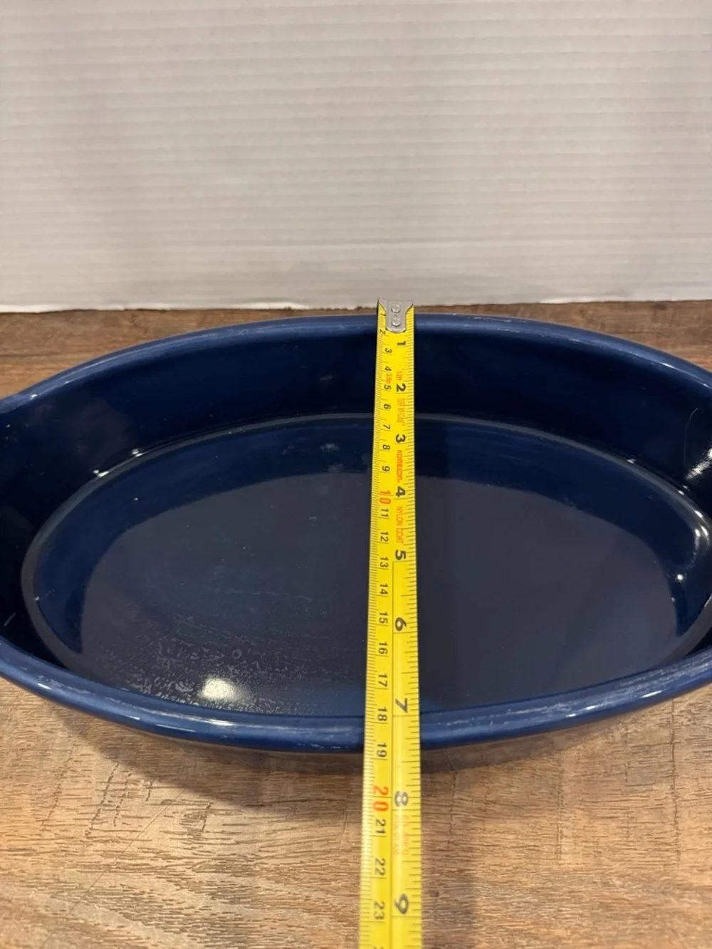 Crate & Barrel Blue Casserole Dish w/o Lid Oval Shape w/Handles